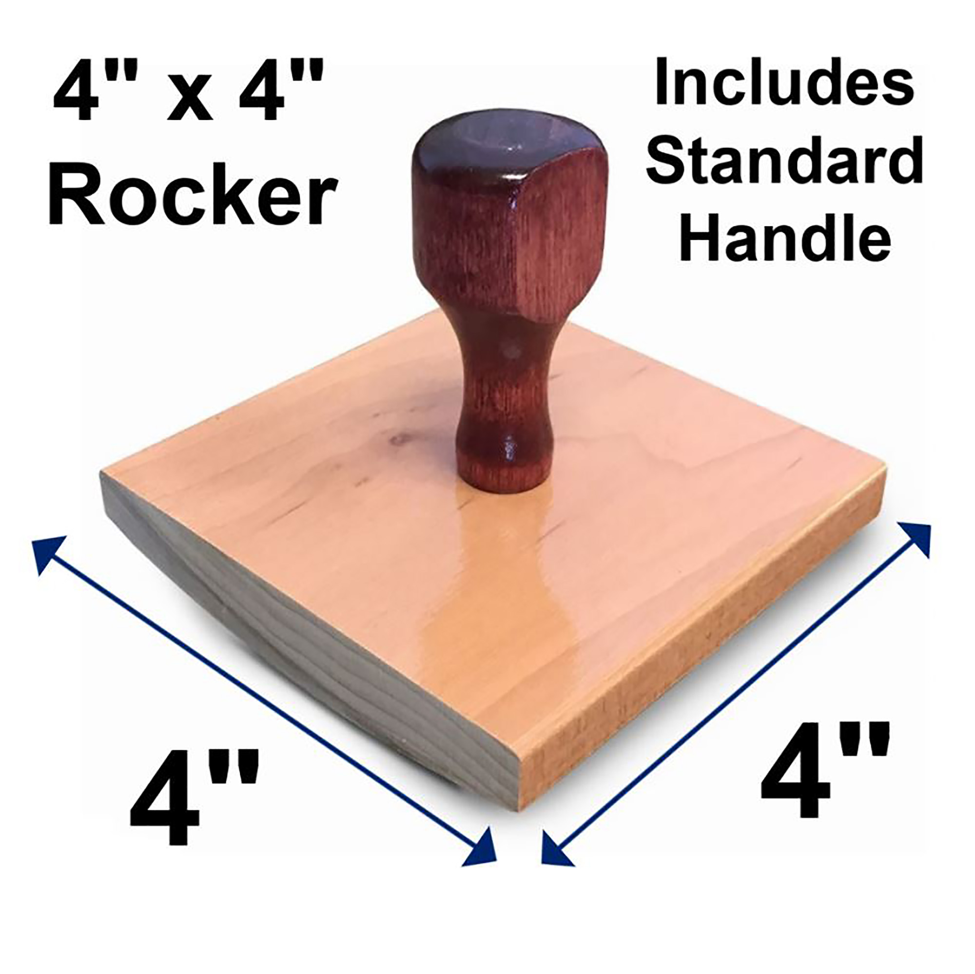 4" x 4" Rocker Mount Custom Rubber Stamp