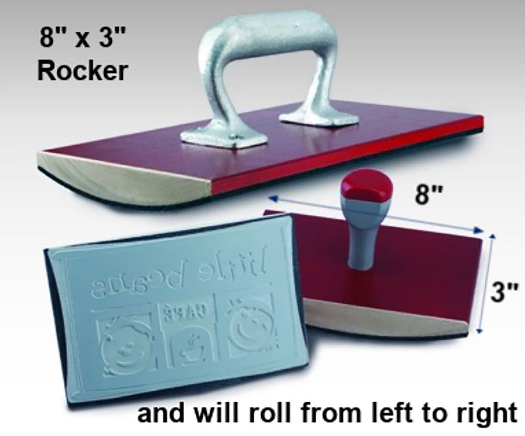 8" x 3" Rocker Mount Custom Rubber Stamp