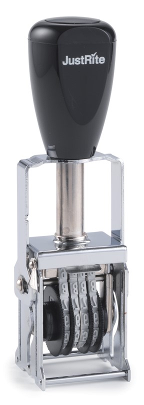 MJ 2-4 JustRite 4 Band Self-Inking Numbering Stamp Character Size 3/16"