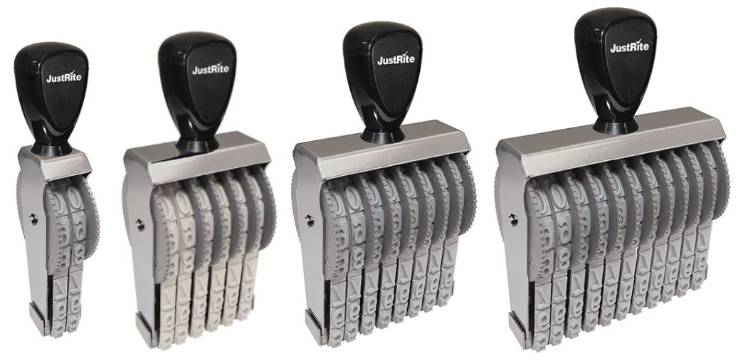JustRite Manual Number Stamps Size 00 Character size 1/16"