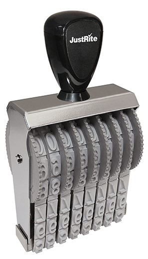 BN 2-8 JustRite 8 Band Manual Number Stamp Size 2 Character Size 3/16"