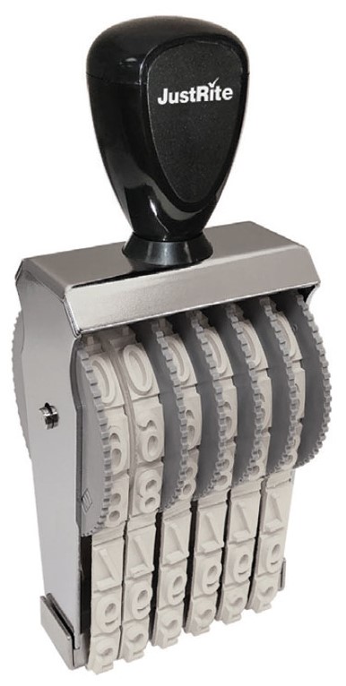 BN 5-6 JustRite 6 Band Manual Number Stamp Size 5 Character Size 5/8"