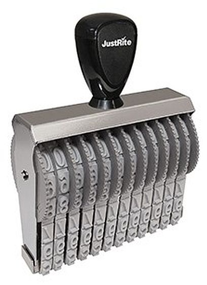 BN 5-12 JustRite 12 Band Manual Number Stamp Size 5 Character Size 5/8"