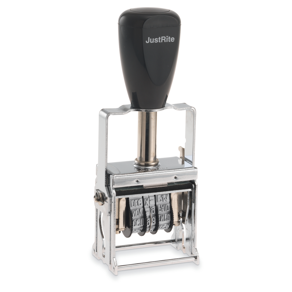 JustRite Metal Self-Inking Die Plate Dater Stamp SI 32-FB