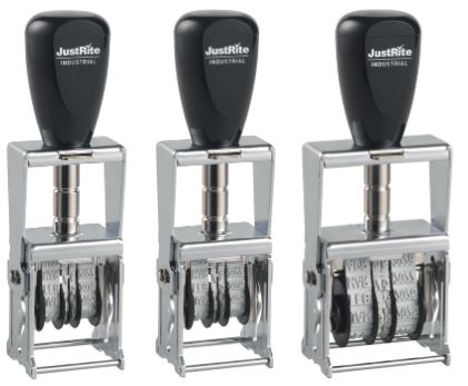 JustRite Metal Self Inking Line Dater Stamps