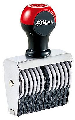 Shiny 1-12 Manual 12 Band Number Stamp Size 1 Character Size 5/32"