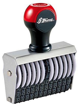 Shiny 2-12 Manual 12 Band Number Stamp Size 2 Character Size 3/16"