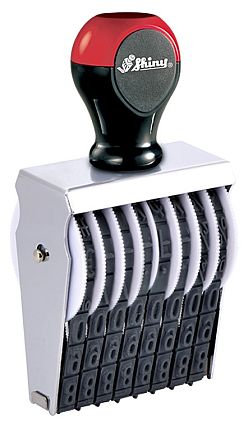 Shiny 2 1/2-6 Manual 6 Band Number Stamp Size 2 1/2 Character Size 1/4"