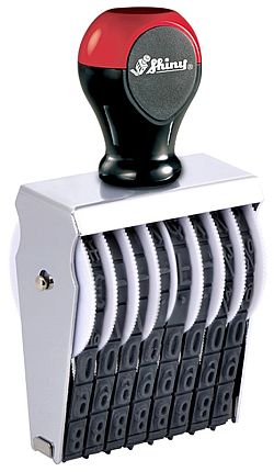 Shiny 3-8 Manual 8 Band Number Stamp Size 3 Character Size 5/16"