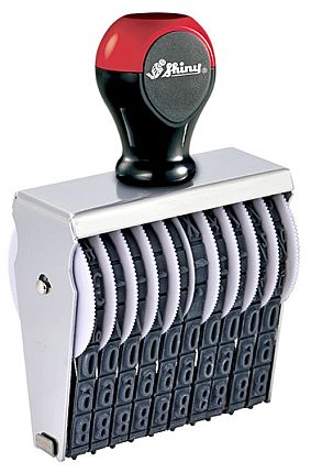 Shiny 3-10 Manual 10 Band Number Stamp Size 3 Character Size 5/16"