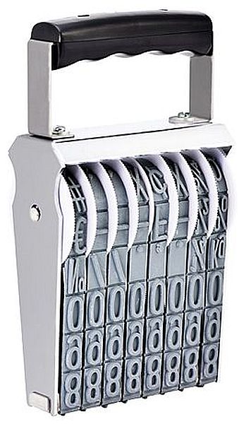 Shiny 6-8 Manual 8 Band Number Stamp Size 6 Character Size 11/16"