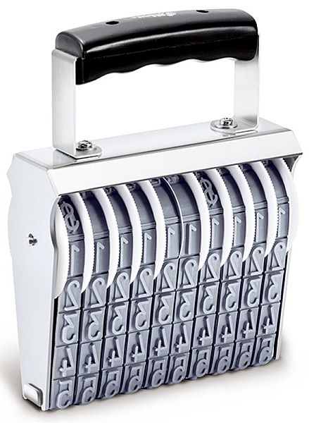 Shiny 6-10 Manual 10 Band Number Stamp Size 6 Character Size 11/16"