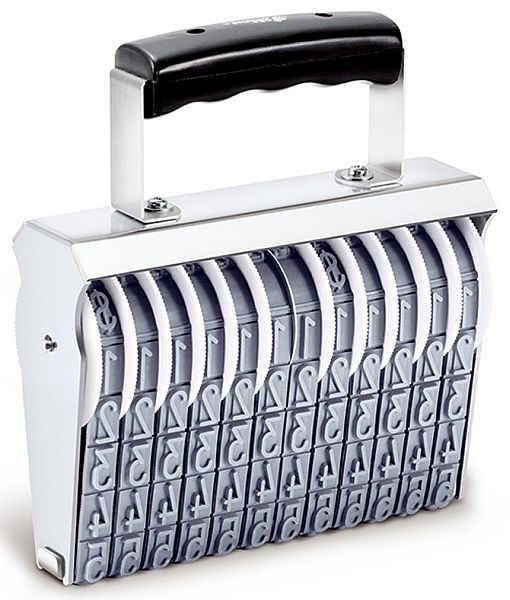 Shiny 6-12 Manual 12 Band Number Stamp Size 6 Character Size 11/16"