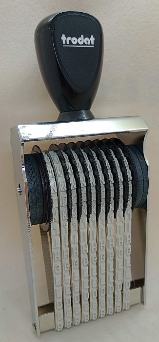 2-9 JustRite 9 Band Alphabet Stamp Size 2 Character Size 3/16"